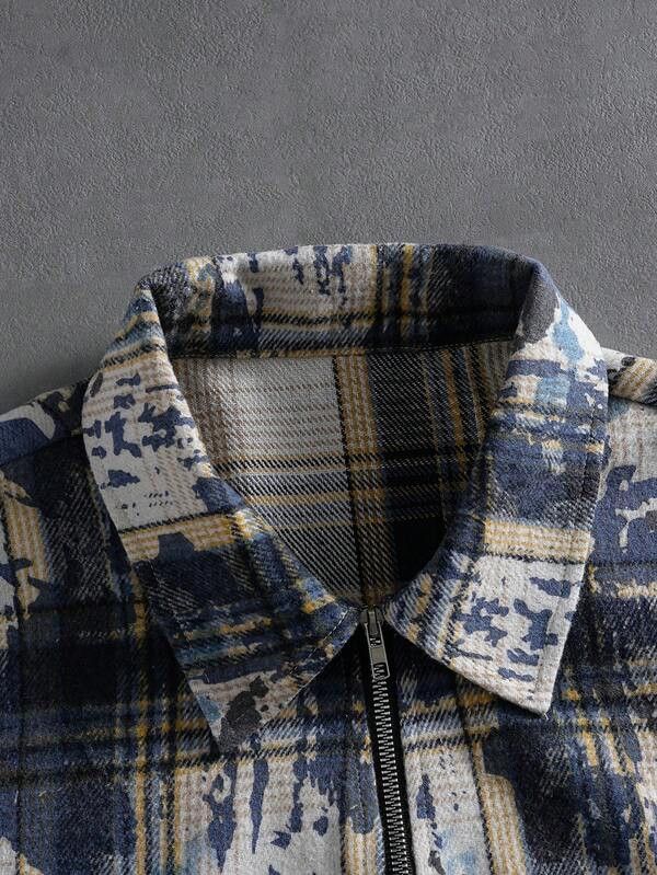 Japanese Brand Plaid Distressed Patchwork Jacket embroidered number 3 Size US L / EU 52-54 / 3 - 5 Thumbnail