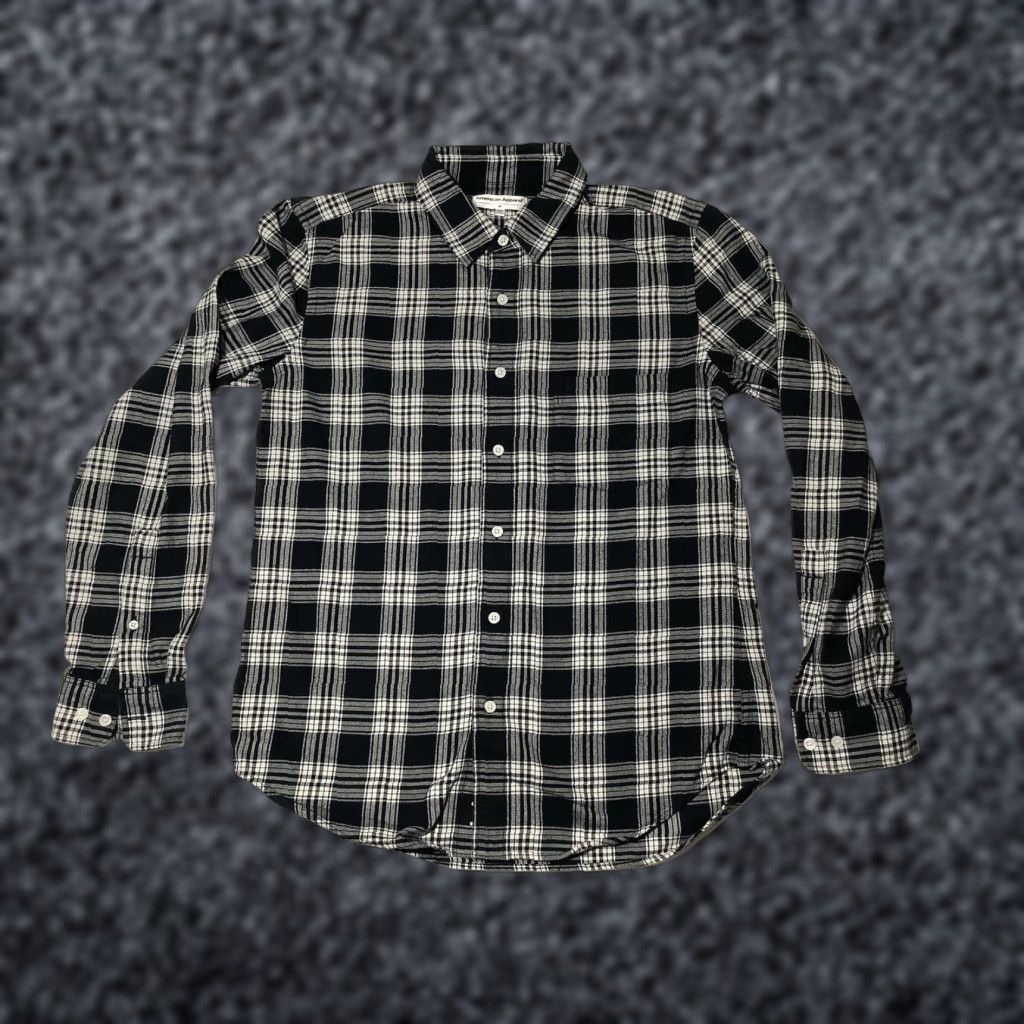 American Apparel VINTAGE? No. American Apparel Shirt Mens Medium Black White Plaid Flannel Button Long Sleeve Size US M / EU 48-50 / 2 - 1 Thumbnail