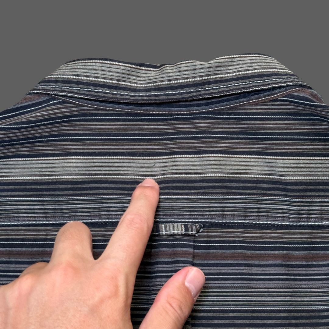 Rhythm Rhythm Striped Gray Short Sleeve Button Up Mens XL Size US XL / EU 56 / 4 - 8 Thumbnail