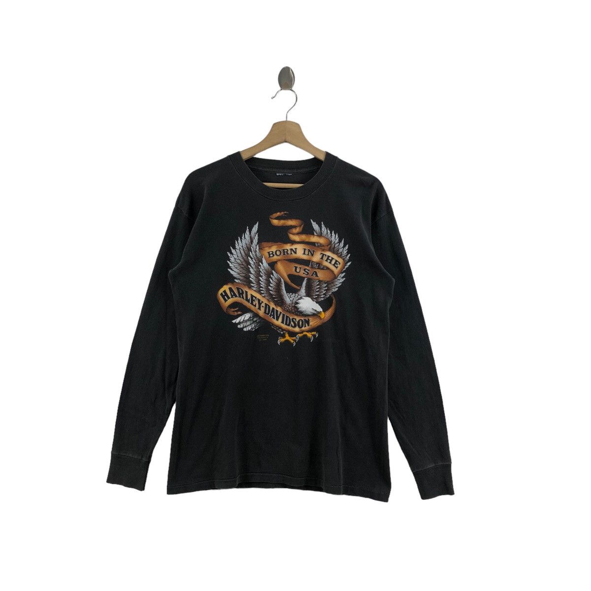 Pick!! Vtg 1990 HARLEY DAVIDSON 3D EMBLEM Long Sleeve TShirt