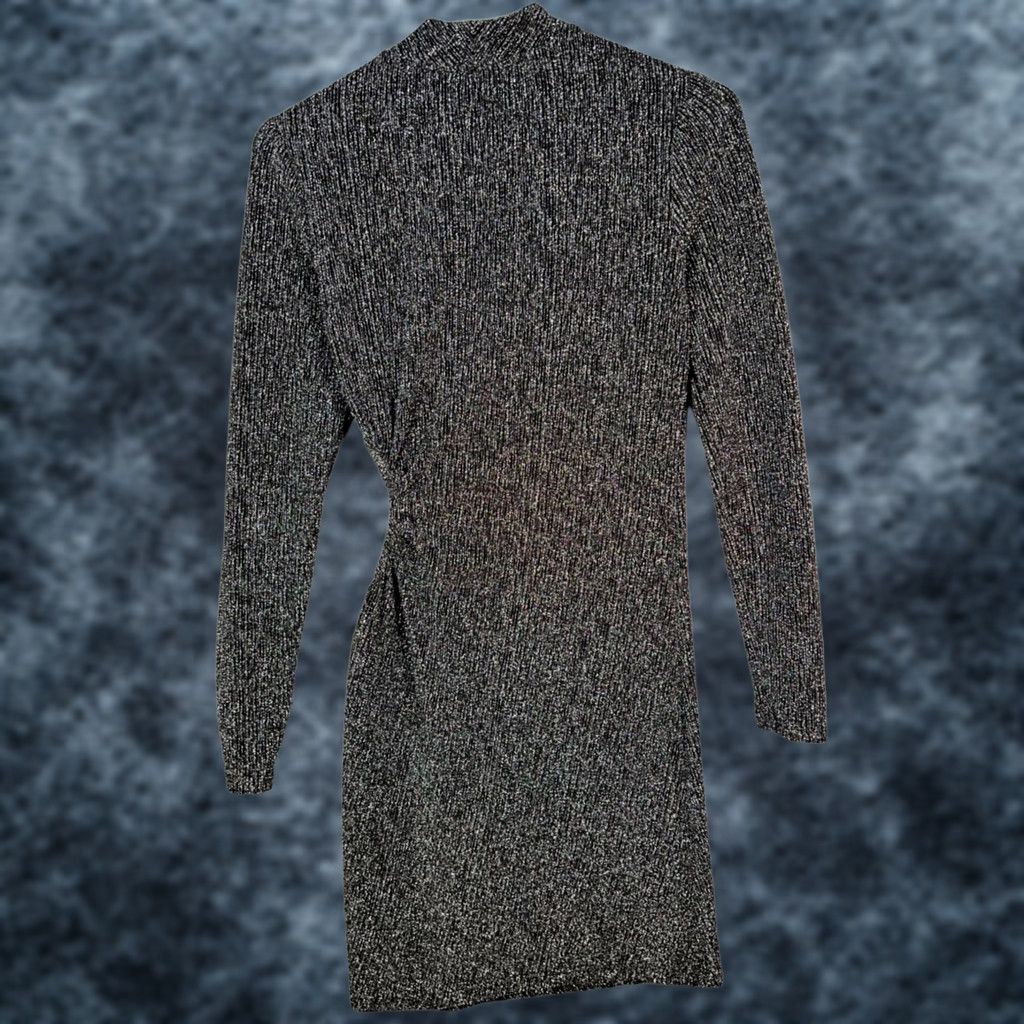 BB Dakota BB Dakota Steve Madden Womens Small Metallic Mini Dress With Cutout Long Sleeve Dress (Gray) Short XS? Size S / US 4 / IT 40 - 1 Thumbnail