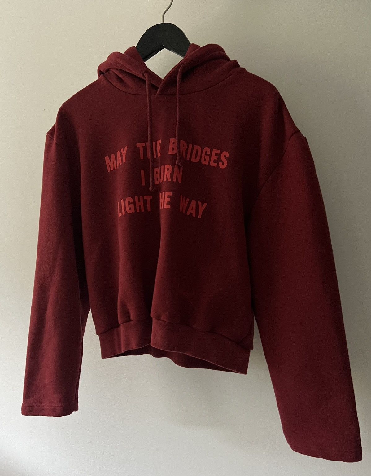 Vetements Vetements “May The Bridges I Burn” Cropped Hoodie Size US L / EU 52-54 / 3 - 6 Thumbnail