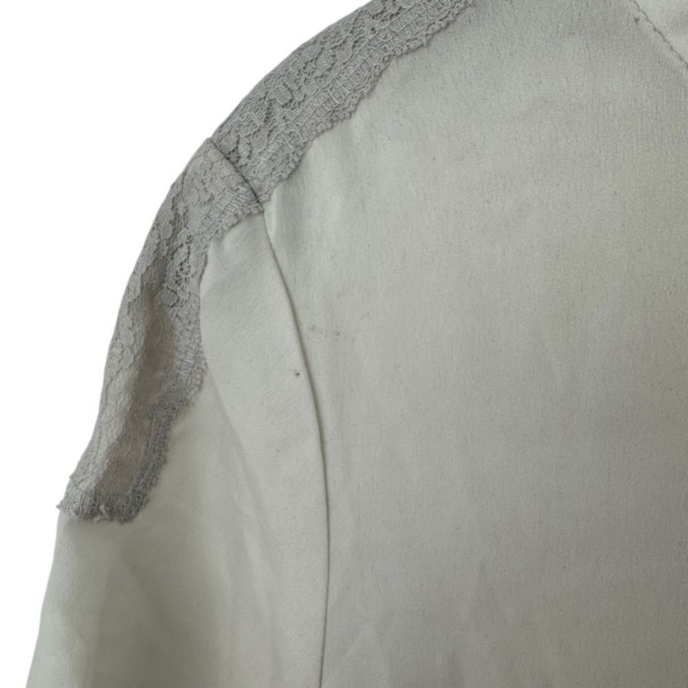 J.Crew J.Crew White Lace Detail Blouse | Size S | Short Sleeve Ligh Size S / US 4 / IT 40 - 3 Thumbnail