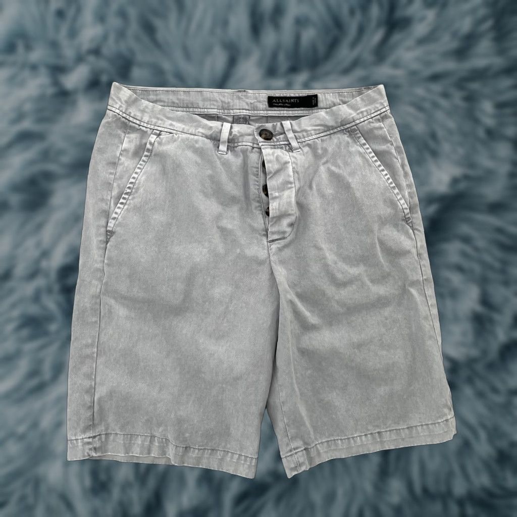 Allsaints VINTAGE All Saints Shorts Men 28 Gray Cotton Casual Summer Bowfell Twill Button Pockets Size US 28 / EU 44 - 1 Thumbnail