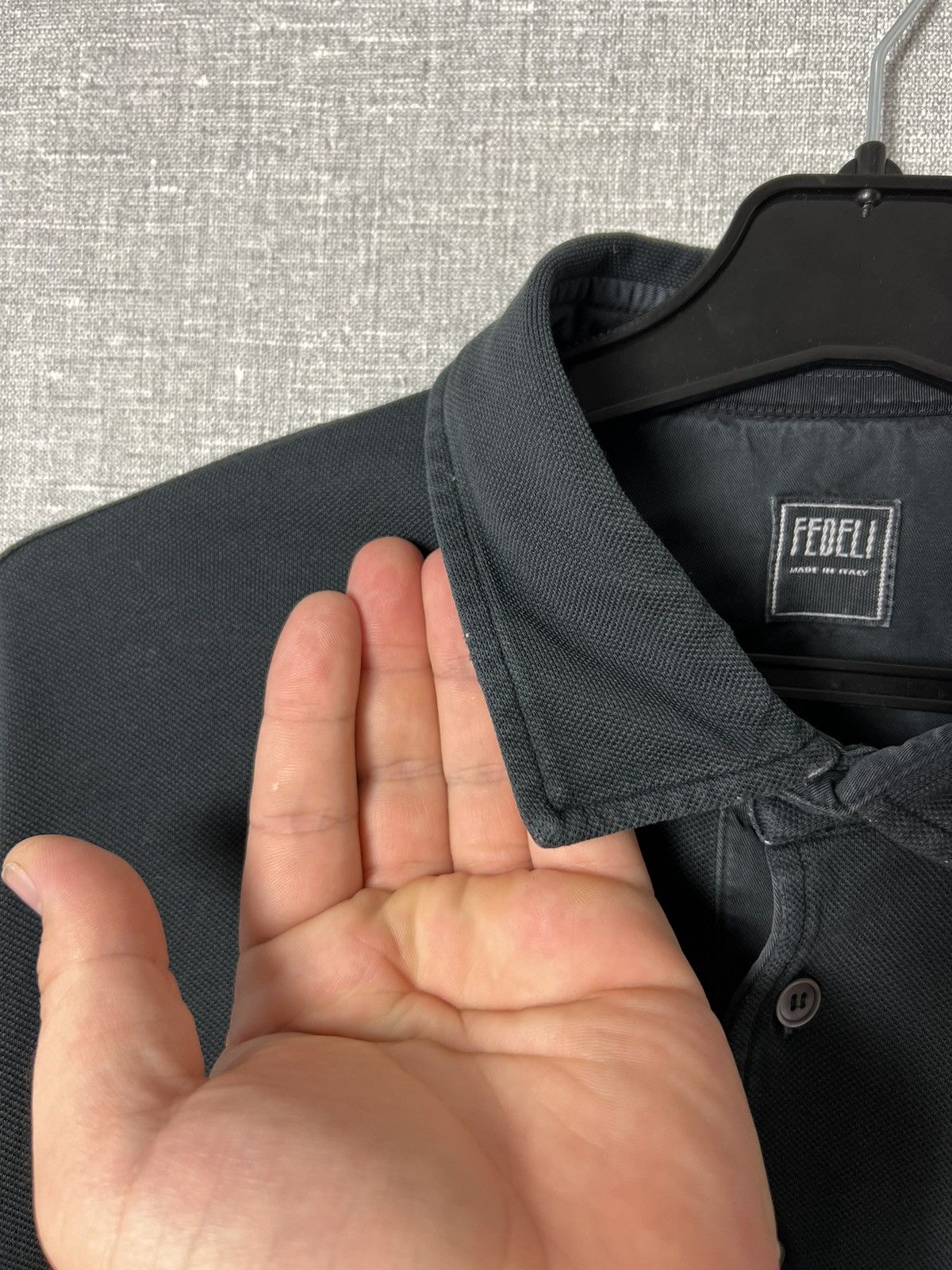 Fedeli Fedeli Dark Grey Luxury Long Sleeve Polo Shirt Size US L / EU 52-54 / 3 - 8 Thumbnail