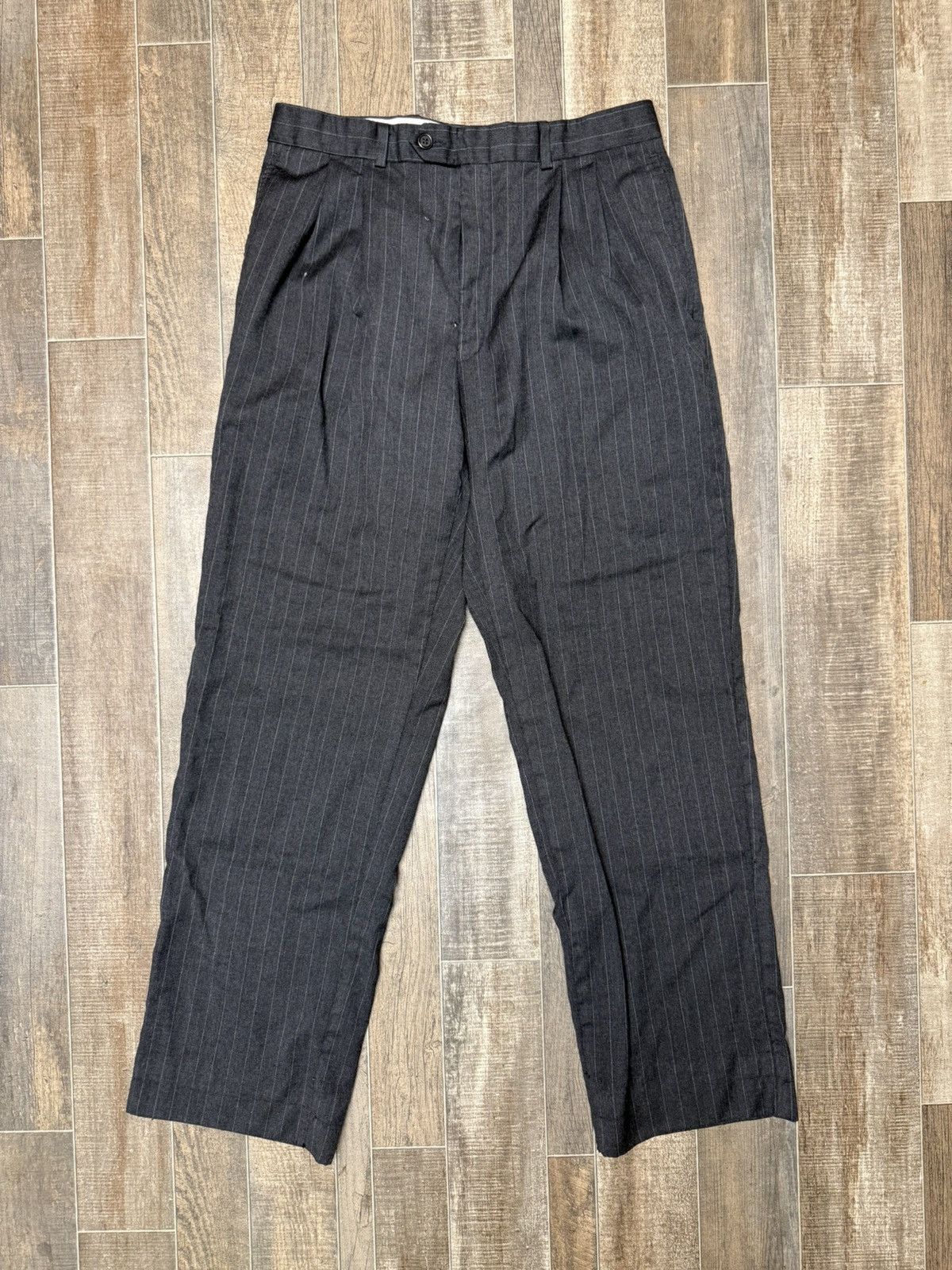 Lauren Ralph Lauren High-Waisted Gray Wool Tailored Trousers