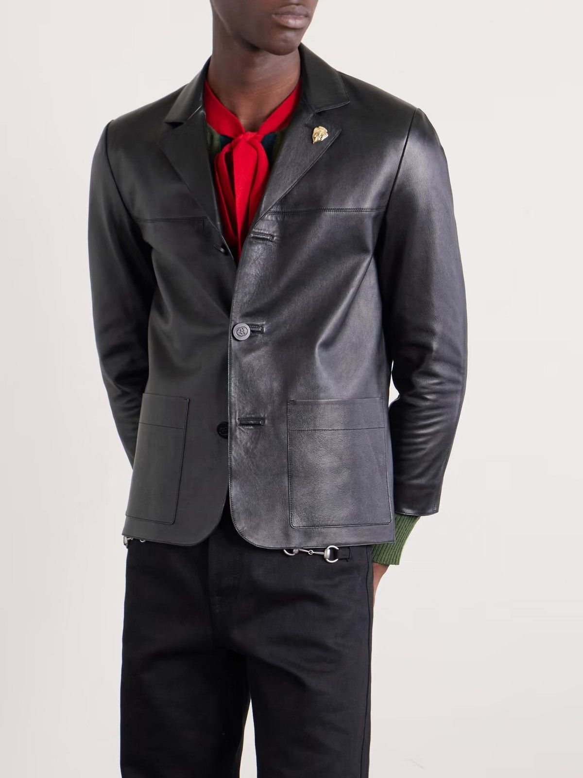 Gucci DEMNA - SS26 Nerd Soft Nappa Leather Jacket 50 Size US M / EU 48-50 / 2 - 9 Thumbnail