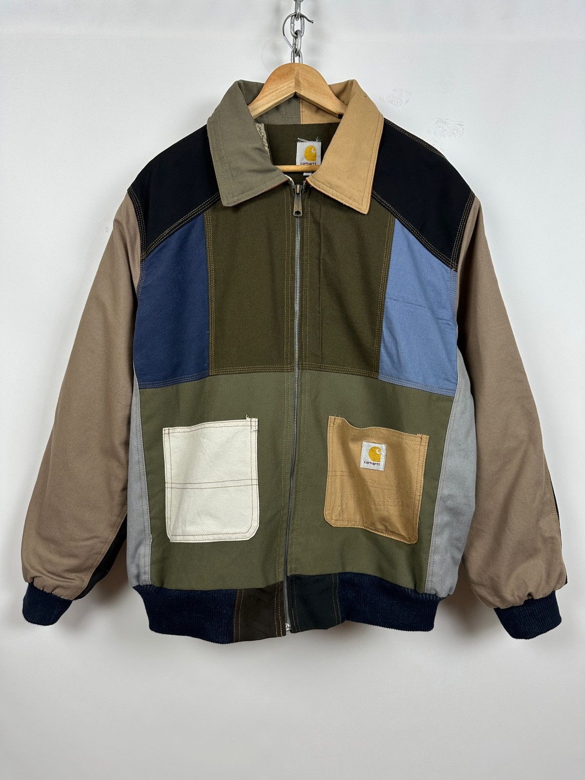 Carhartt × Vintage Vintage Carhartt Reworked Detroit Sherpa Jacket Size US L / EU 52-54 / 3 - 1 Thumbnail