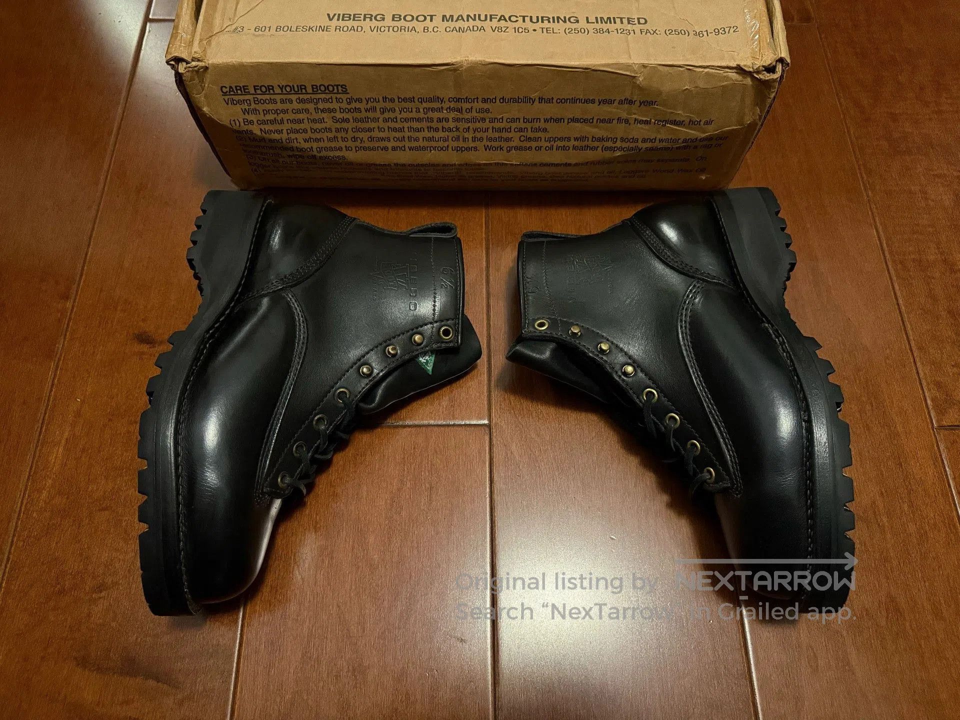 Viberg VIBERG Black Work Hiking Boots. Size US 8.5 / EU 41-42 - 3 Thumbnail
