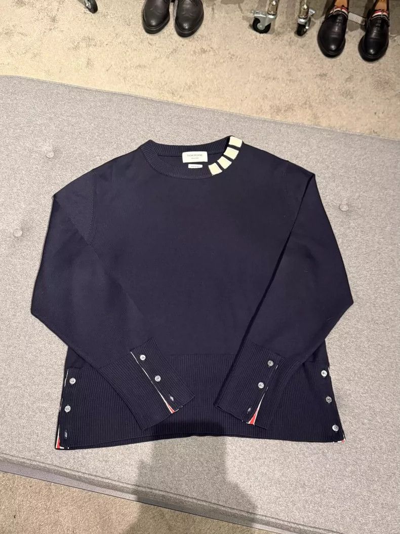 Thom Browne Thom browne Rare dark blue collar four-bar sweater 2504-Nex Size US XXL / EU 58 / 5 - 3 Thumbnail