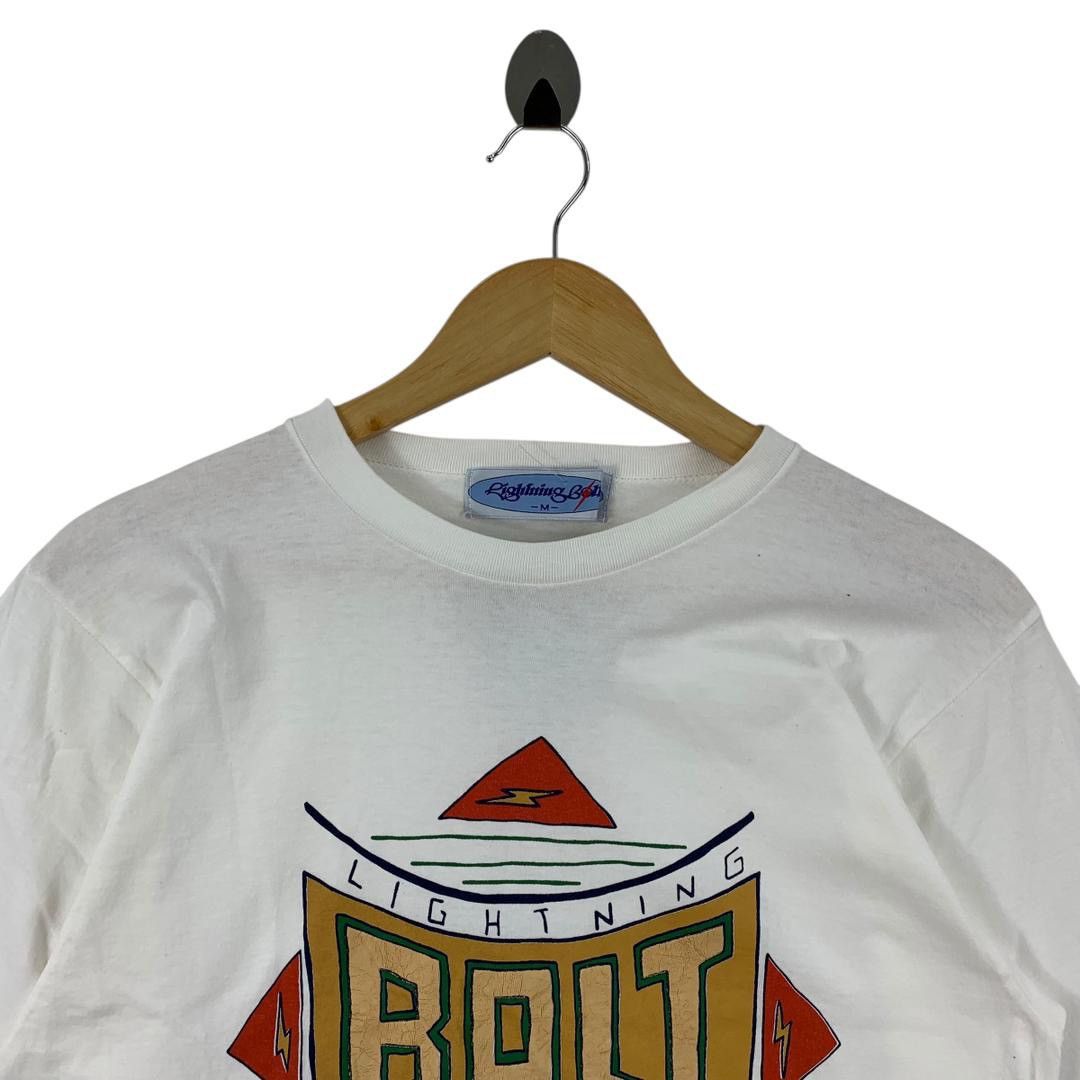 Lightning Bolt × Vintage Vintage 90s LIGHTNING BOLT big Spellout Surfing tee Size US M / EU 48-50 / 2 - 2 Thumbnail
