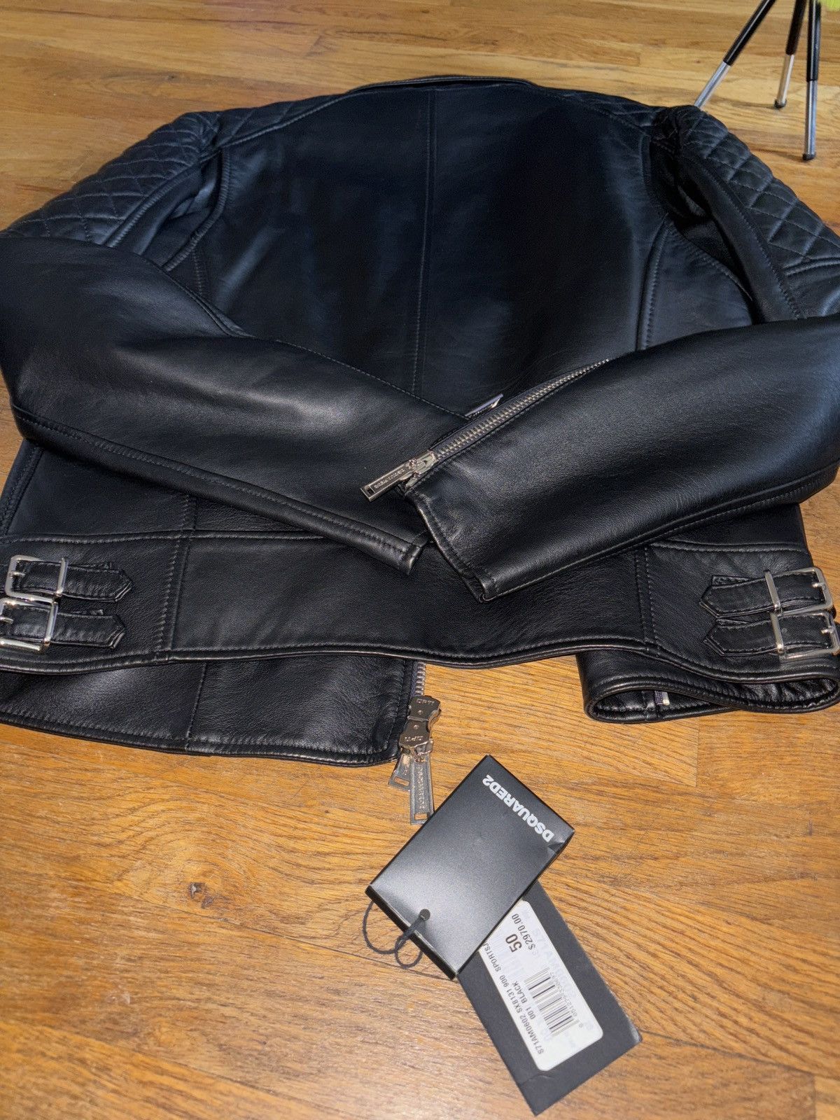 Dsquared2 Leather biker jacket Size US M / EU 48-50 / 2 - 8 Thumbnail