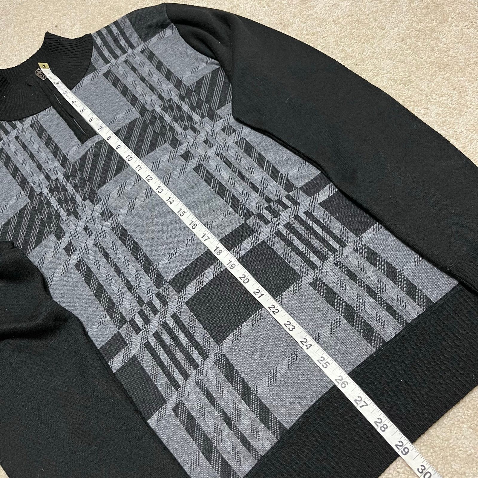 Other Y2K Red Ape Black Gray Plaid Quarter Zip Sweater Large Size US L / EU 52-54 / 3 - 4 Thumbnail