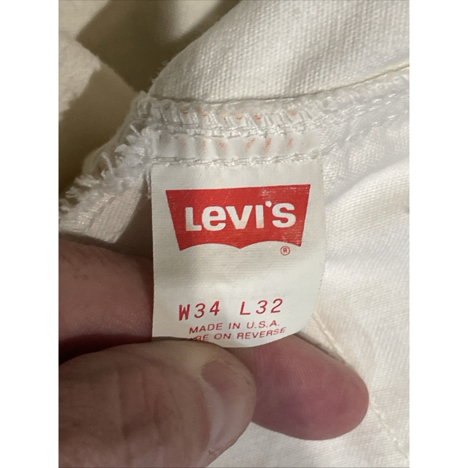 Levi's Vintage 1960s White W/White Tab Levi Strauss Jeans 34x32 Size US 34 / EU 50 - 10 Thumbnail