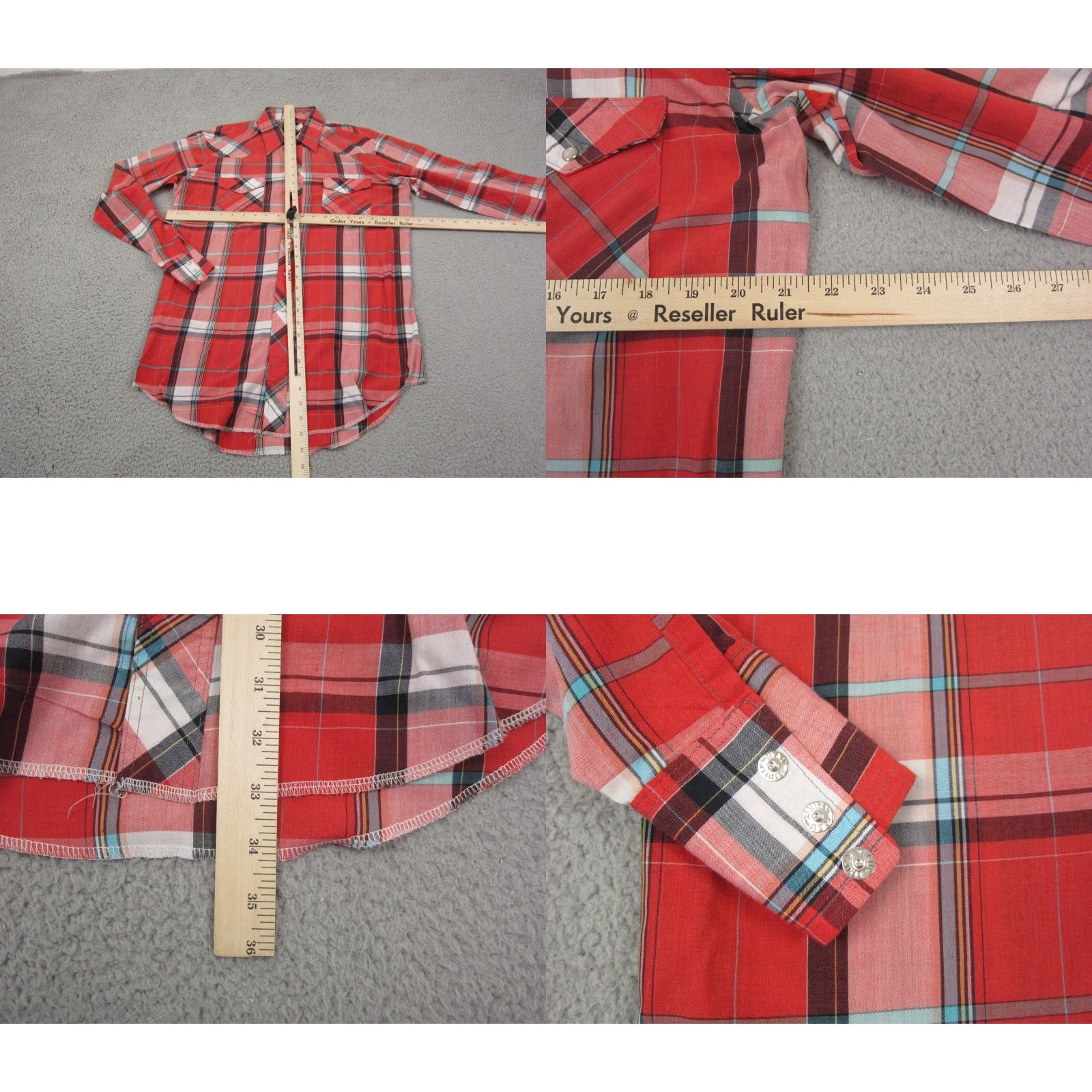 Wrangler Vintage Wrangler Shirt Mens 16.5 Red Plaid Cotton Button-Up Western Casual Cowboy 80s Mens Size US XL / EU 56 / 4 - 8 Thumbnail