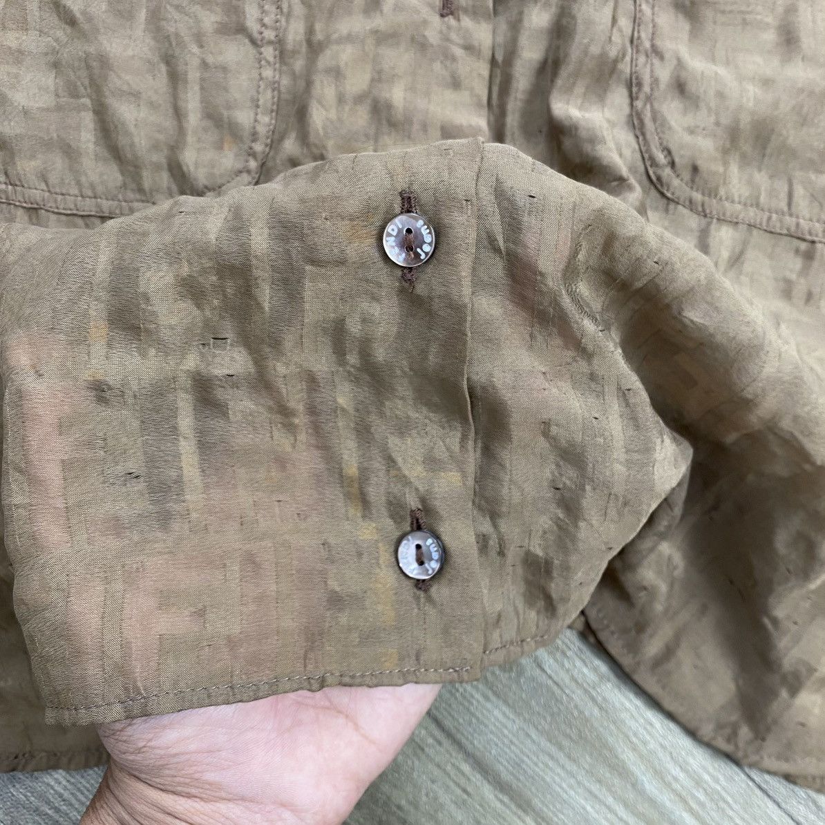 Fendi Vintage Fendi Monogram Distressed Transparent Shirt Luxury Size US M / EU 48-50 / 2 - 17 Thumbnail