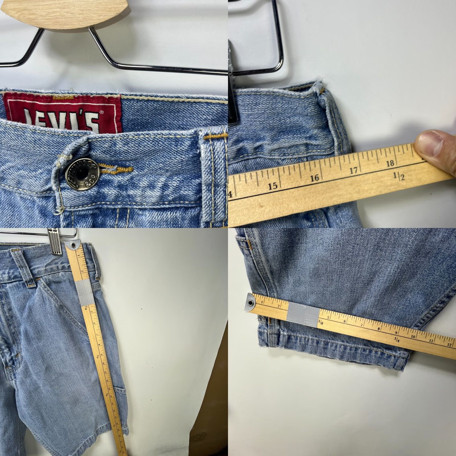Levi's VINTAGE Levi's Light Wash Loose Carpenter Denim Jean Shorts 32 Mens 90s Hip Hop Movie Size US 32 / EU 48 - 8 Thumbnail
