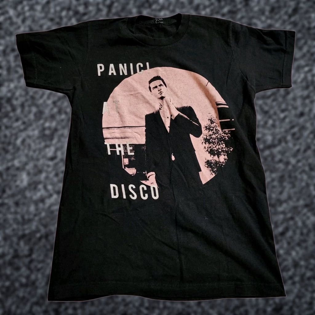 Tultex Panic at the Disco Death of a Bachelor Tour 2017 T Shirt Mens S Tultex Black Graphic Tee Short Sleeve Crew Neck Double Sided Rock Stage Concert Fun Size US S / EU 44-46 / 1 - 1 Thumbnail
