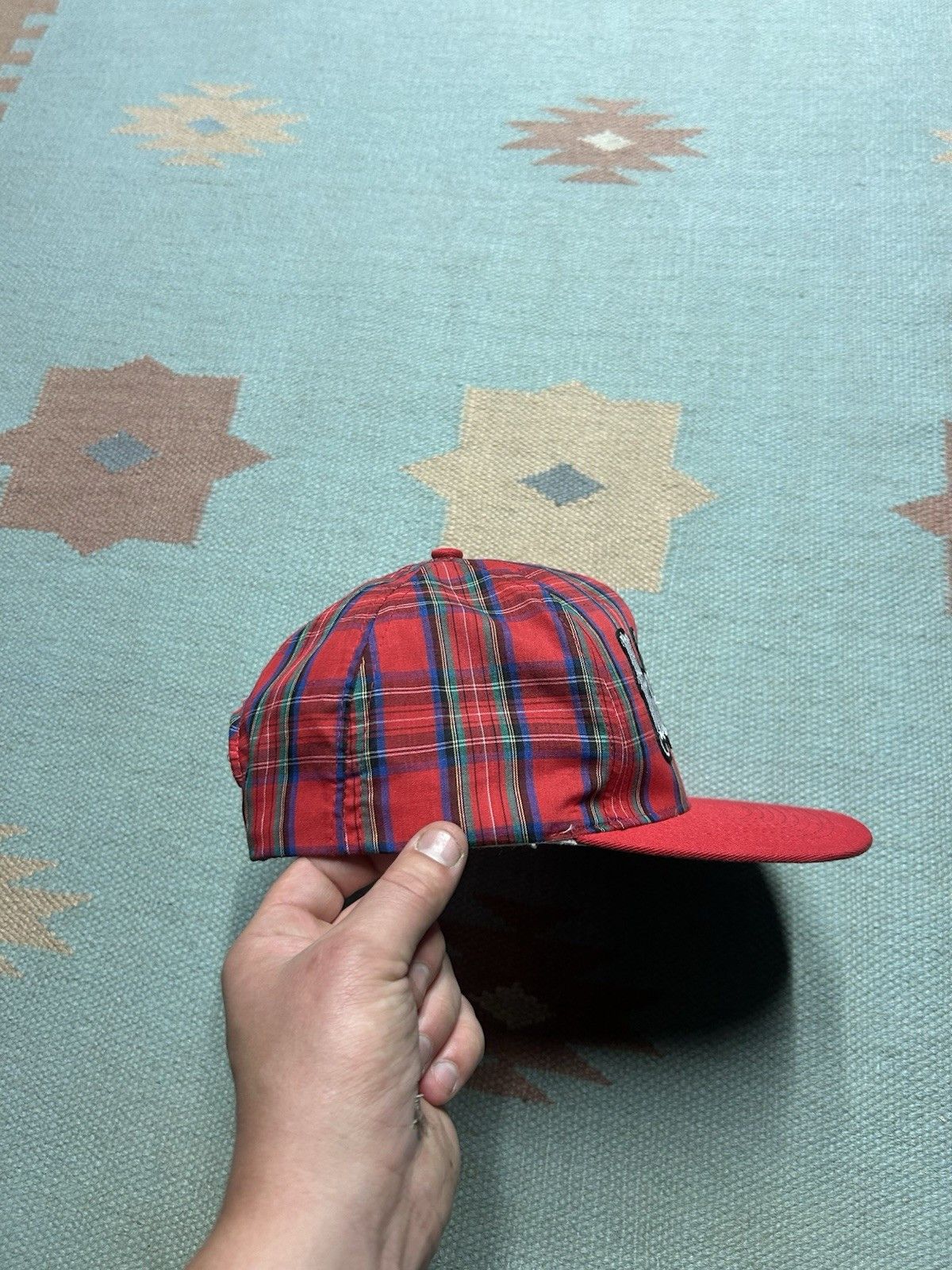 Vintage Vintage SnapBack hat Washington DC plaid embroidered red Size ONE SIZE - 7 Thumbnail