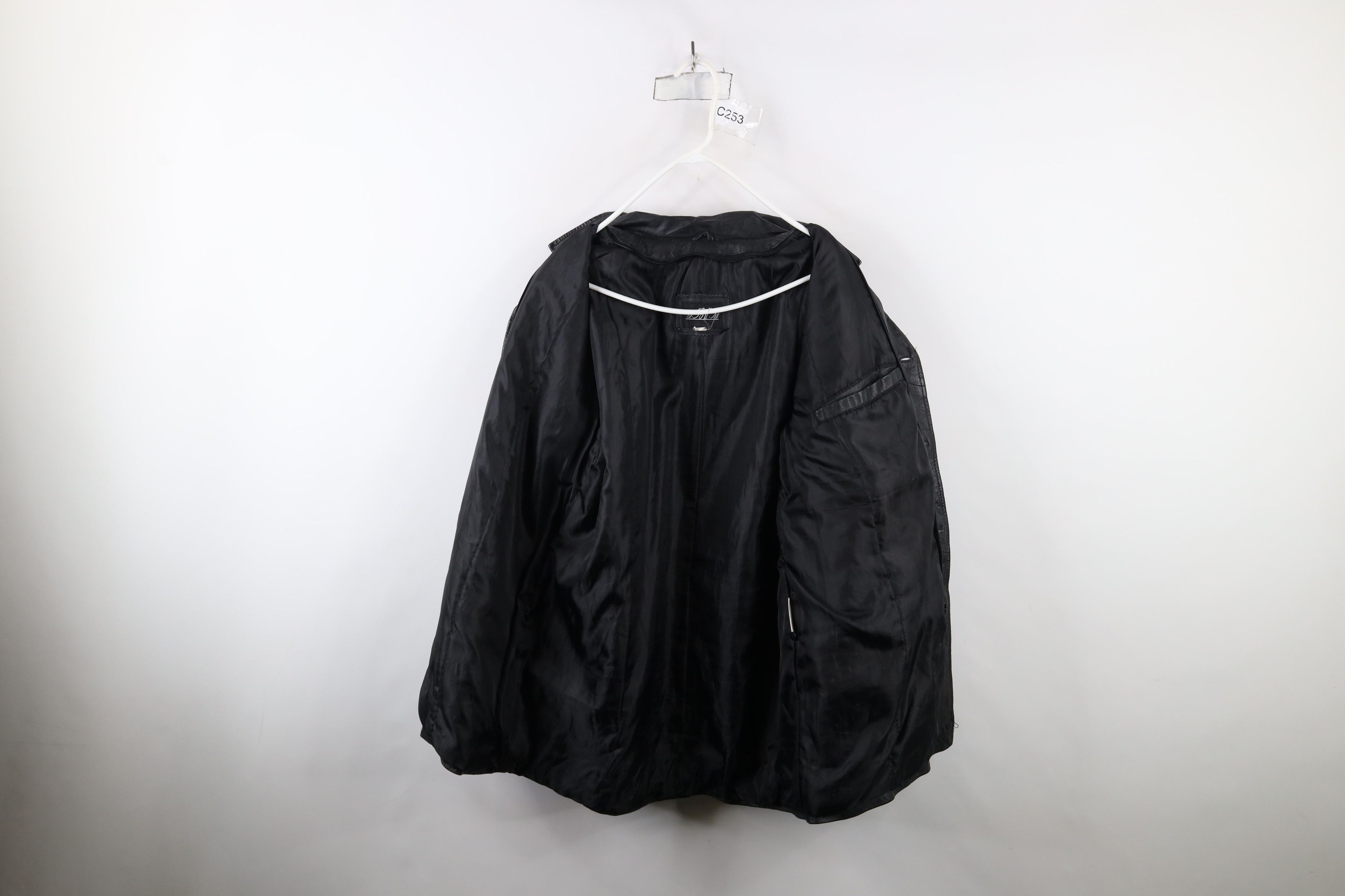 Vintage Vintage 90s Streetwear Leather Full Button Jacket Black Size US M / EU 48-50 / 2 - 9 Thumbnail