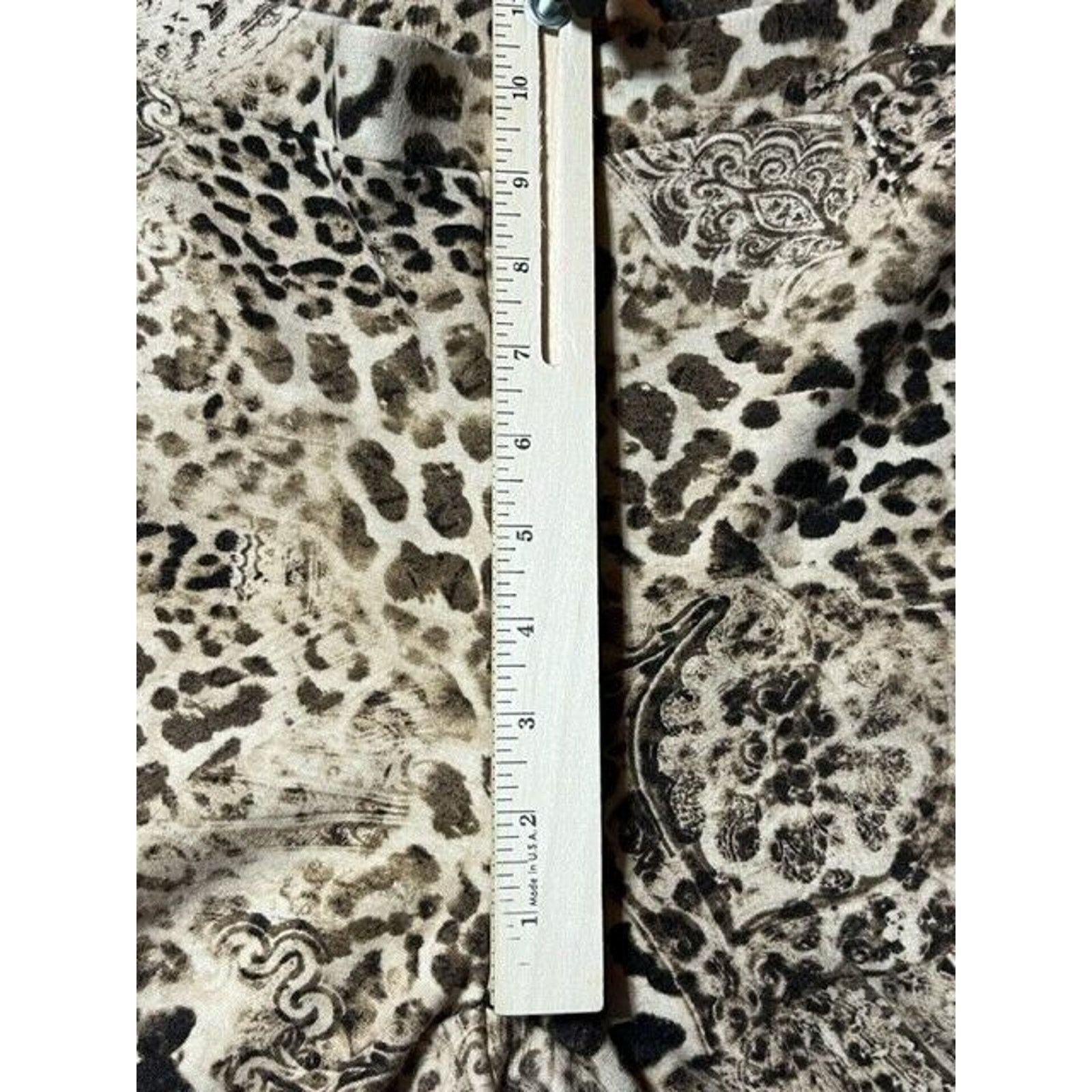 Chicos Chico's Leggings Womens Size 1 Brown Leopard Print Ponte Size 29" - 7 Thumbnail