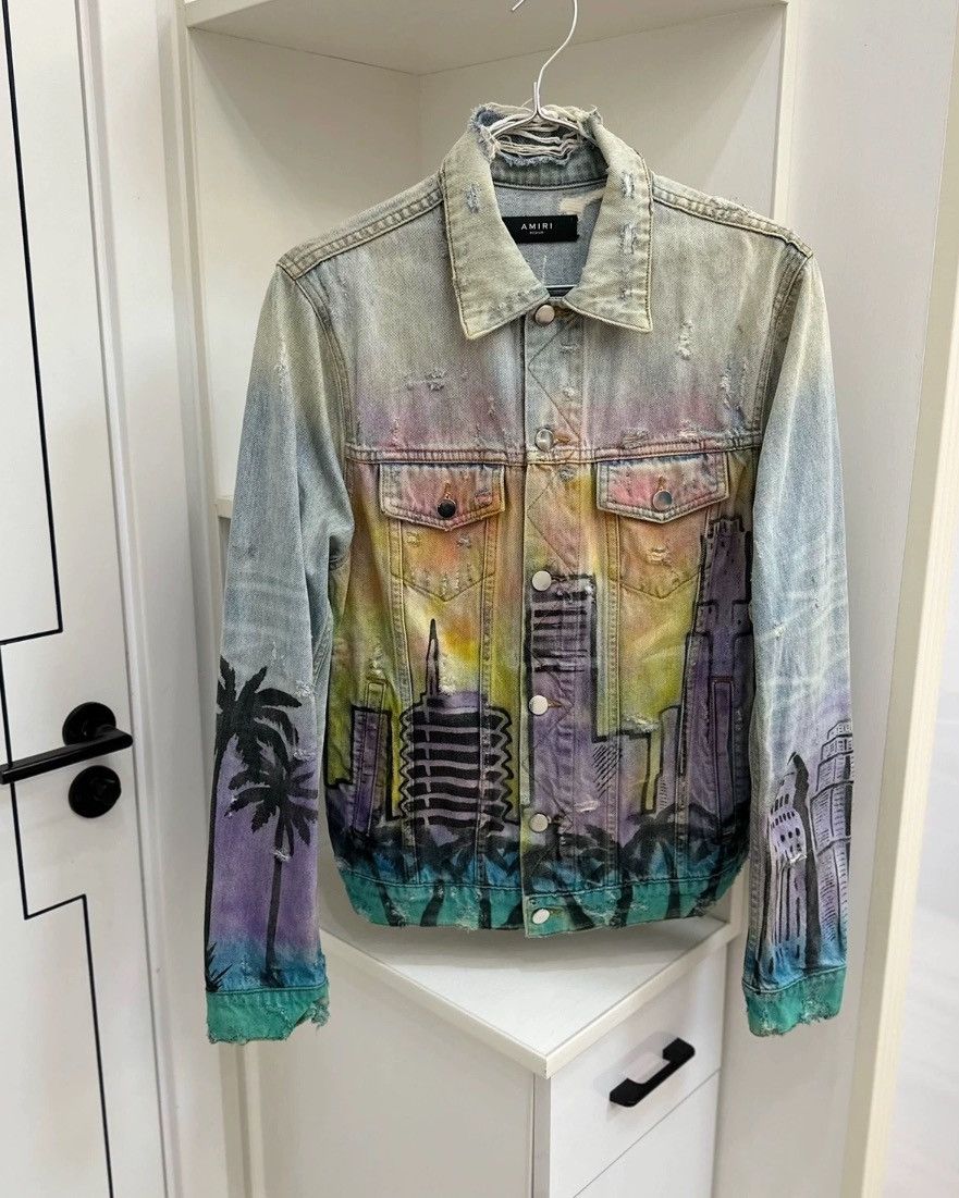 Amiri Amiri Metropolitan Rendering Damages Denim Jackets | Grailed