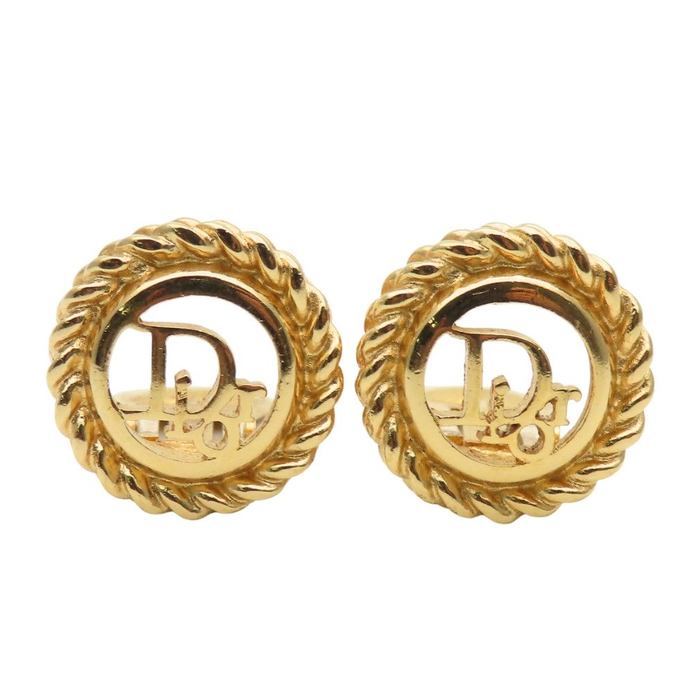 Dior Christian Dior Logo Earrings Metal Earrings DUTY FREE for USA