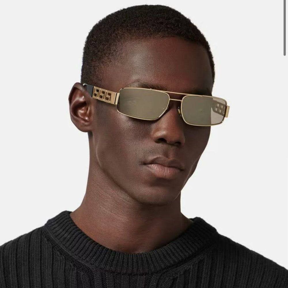 image of New Versace Ve2257 1002/5A Gold Sunglasses Mod2257 10025A in Brown, Men's