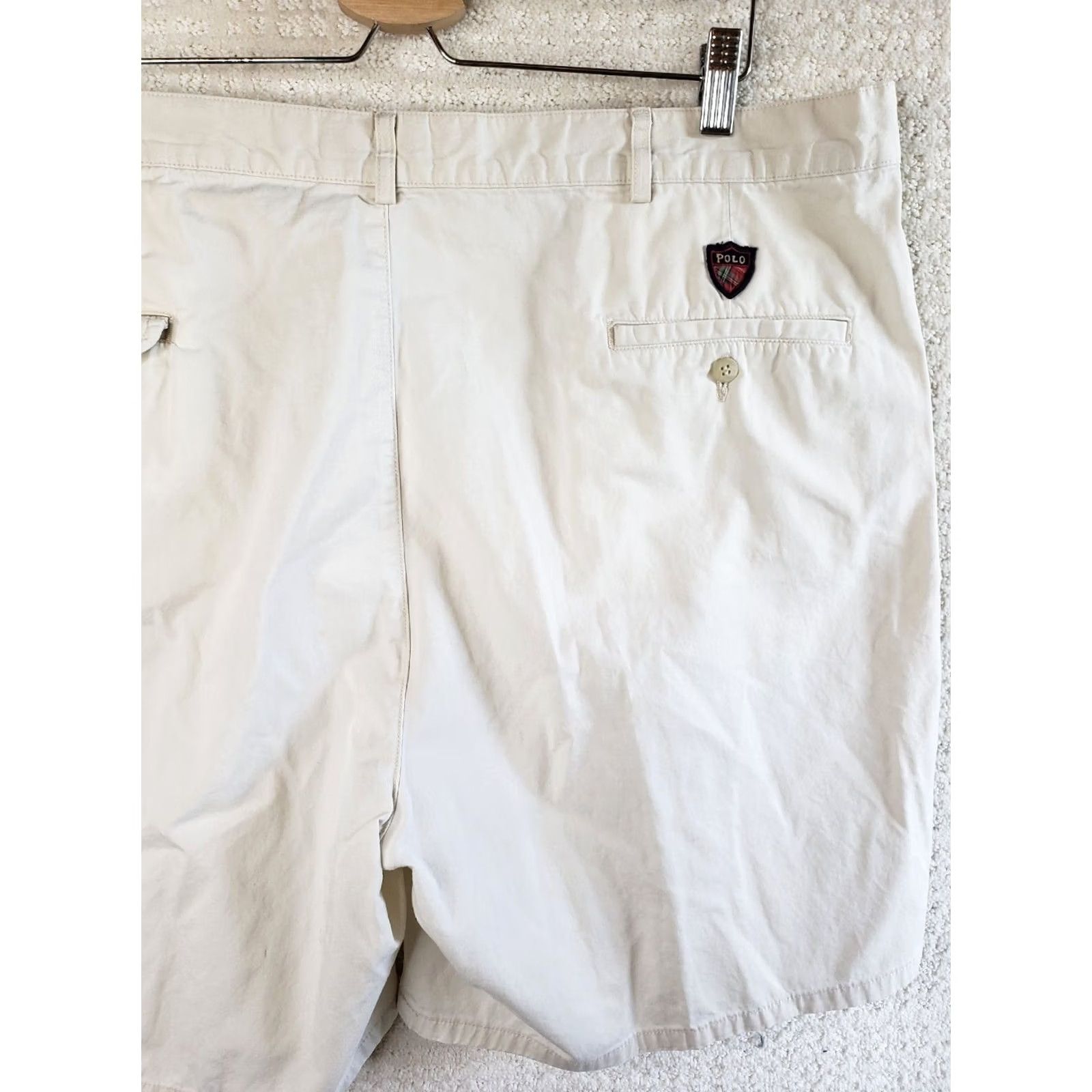 Polo Ralph Lauren Polo Ralph Lauren Chino Shorts Men Beige 32 Regular Twill Cotton 8 Inseam Outdoor Casual Vintage No Size US XS / EU 42 / 0 - 5 Thumbnail
