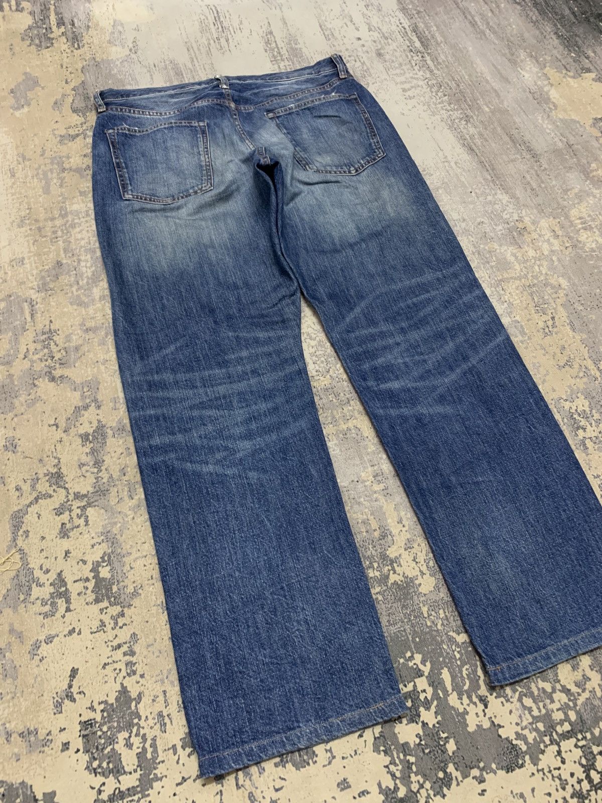 Japanese Brand GU Archive Style Distressed Japanese Denim Straight Jeans Size US 34 / EU 50 - 10 Thumbnail