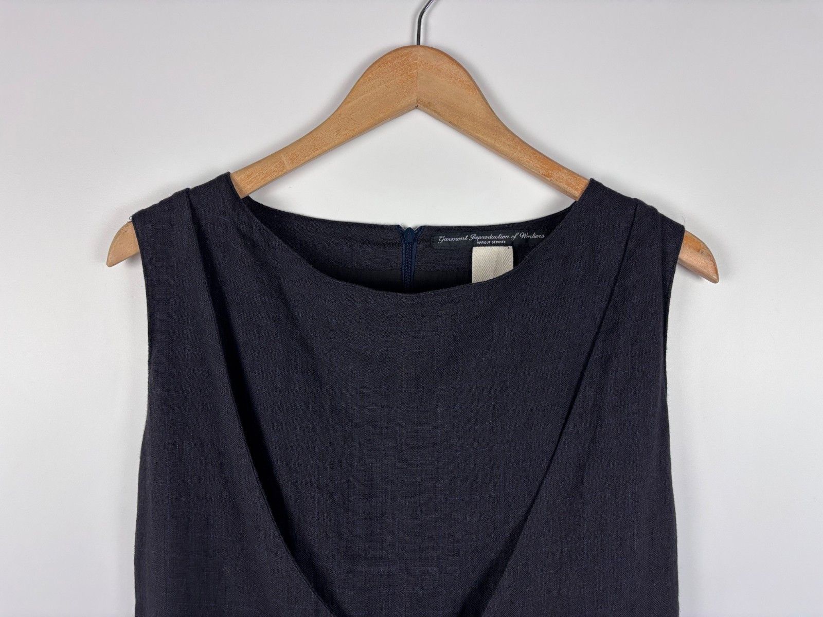 Garment Reproduction of Workers Garment Reproduction Of Workers Linen Dress Black Size ~S Size ONE SIZE - 2 Thumbnail