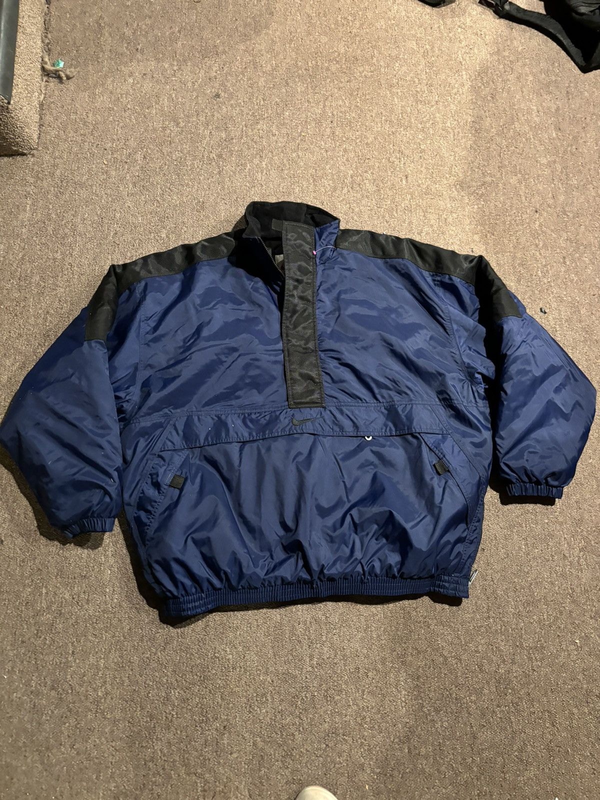 Nike × Vintage Vintage Nike center swoosh 1/4 Winter puff jacket Size US XXL / EU 58 / 5 - 1 Thumbnail