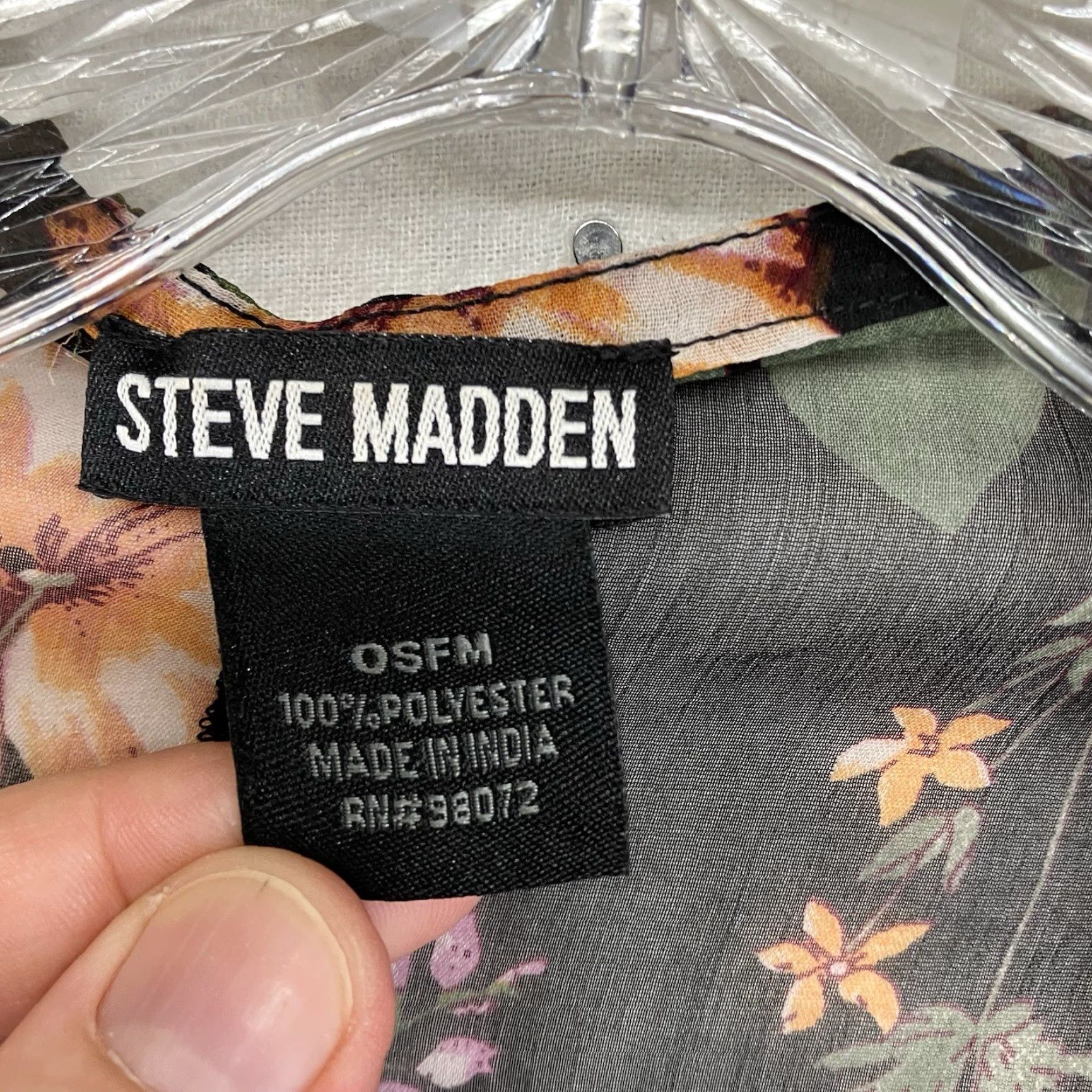 Steve Madden Steve Madden Kimono Women's OS Black Whimsigothic Floral Sheer Short Sleeves Open Front Flowy Bohemian Gothic Witchy Size 42" / US 20 - 3 Thumbnail