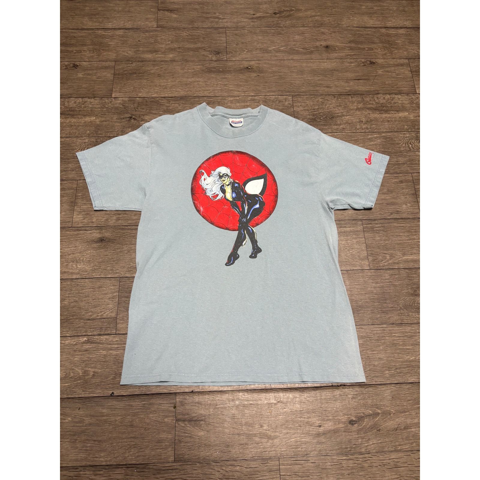 Hanes × Marvel Comics × Vintage Vintage Spiderman Black Cat Hanes Blue Tee Sz L Size US L / EU 52-54 / 3 - 1 Thumbnail