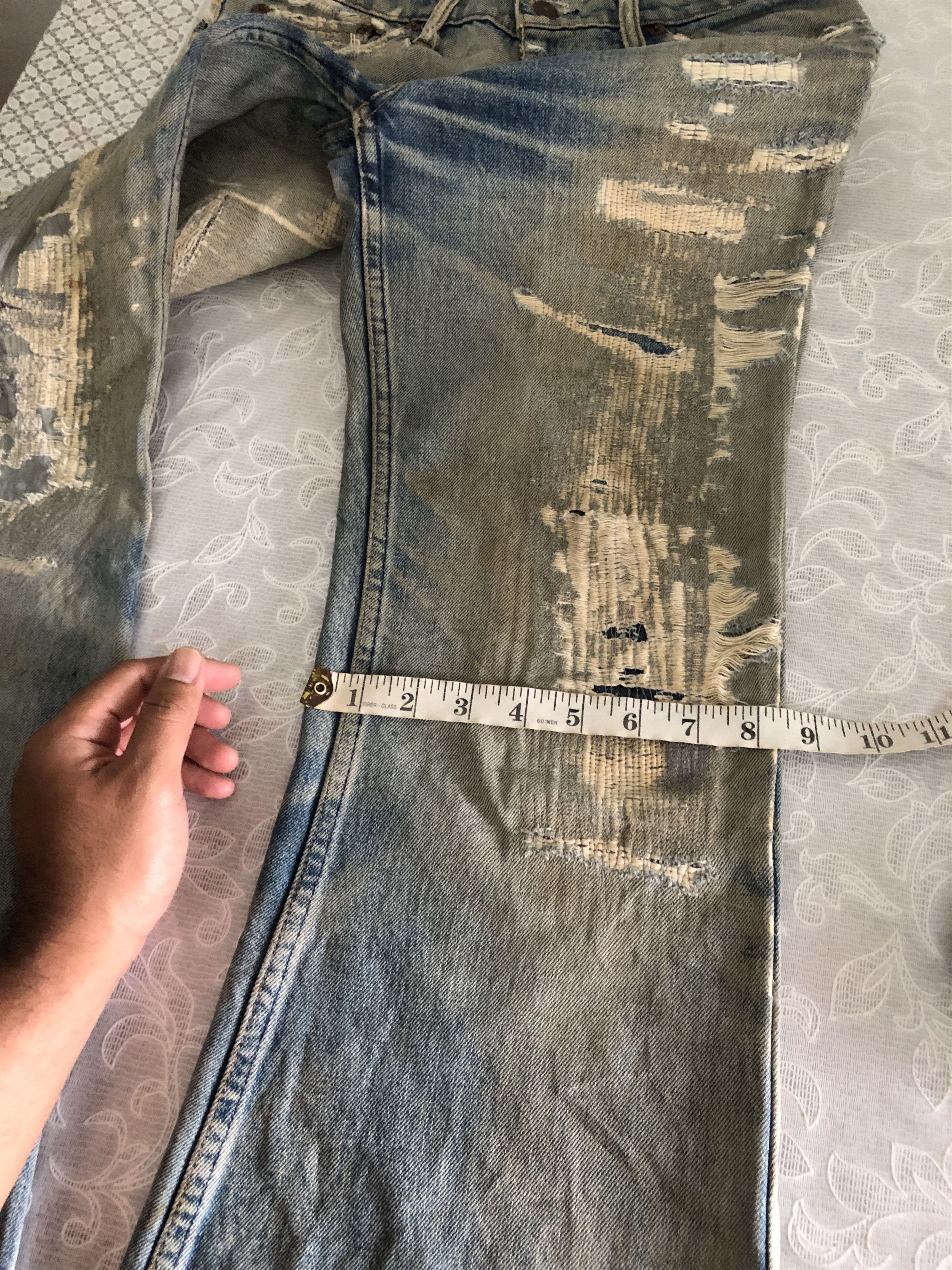 Levi's Vintage 90s Levis Distressed Denim Flare Pants Size US 29 - 21 Thumbnail