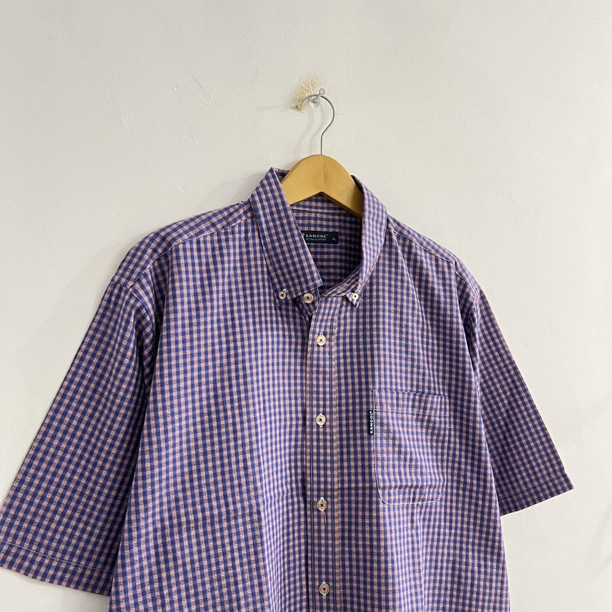 Japanese Brand × Kangol Kangol Plaid Shirt Boxy Oversized Cut - Jun25 Size US XL / EU 56 / 4 - 3 Thumbnail