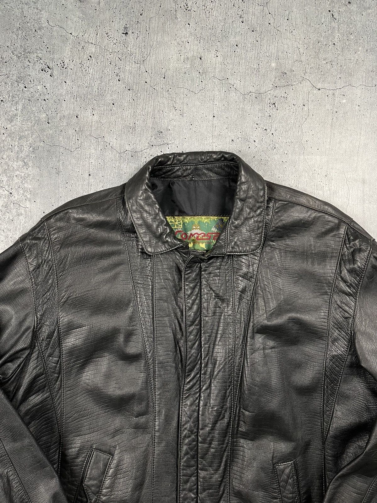 Genuine Leather × Vintage Vintage Bomber Leather Jacket zip Avirex Schott 70-80s Size US XL / EU 56 / 4 - 2 Thumbnail