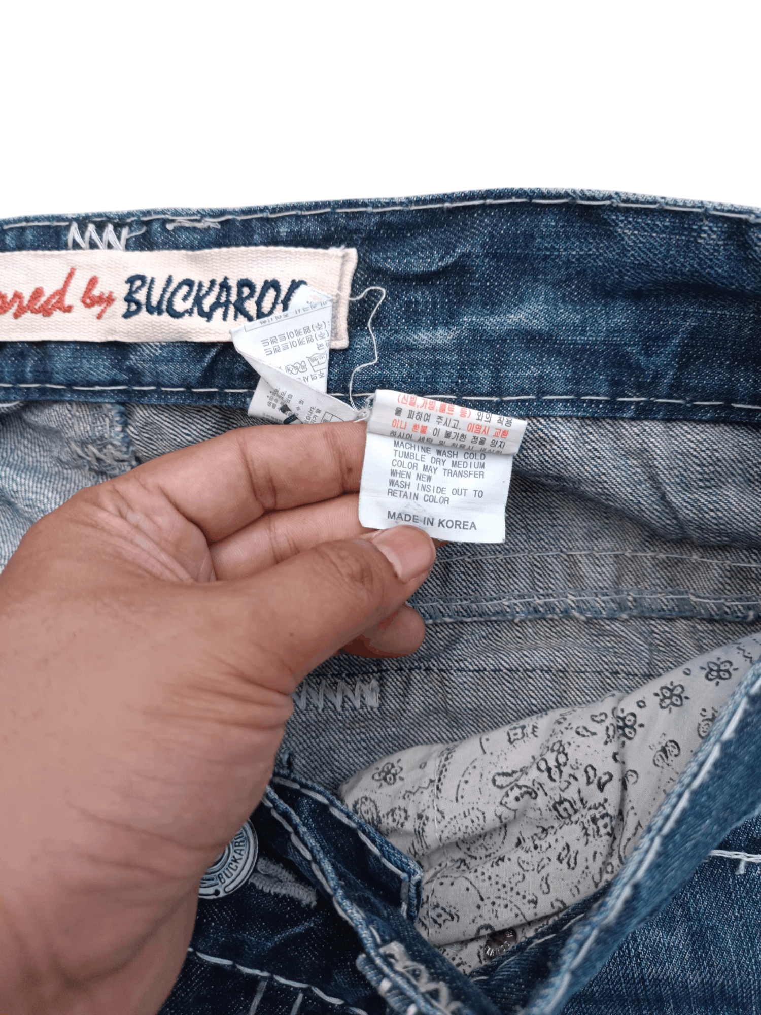 Japanese Brand FLARED💥BUCKAROO DISTRESSED DENIM PANT Size US 35 - 16 Thumbnail