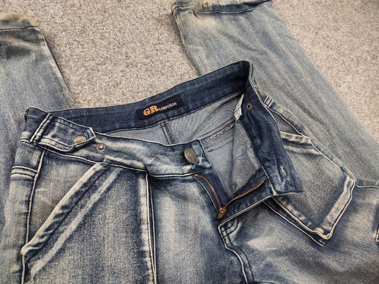 Le Grande Bleu (L.G.B.) GR Vintage Faded Y2K lGB Y2K Opium Style Cargo Flared Jeans Size 30" / US 8 / IT 44 - 14 Thumbnail