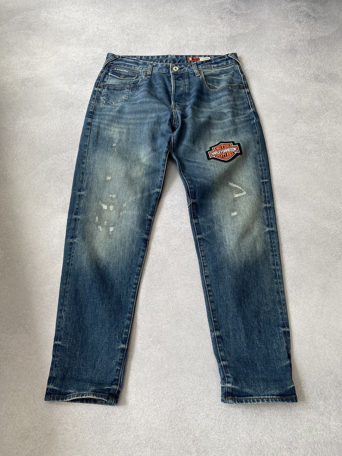 G-Star × Vintage Vintage G Star Raw PatchWork denim blue jeans Size US 33 - 3 Thumbnail