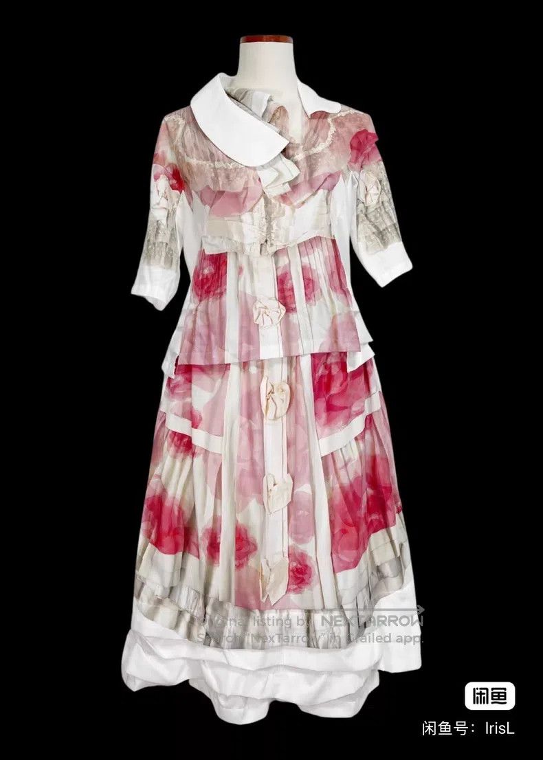 Comme des Garcons Comme Des Garcons size XS Roses Bud Print Collarless Desig Size 22" - 1 Thumbnail