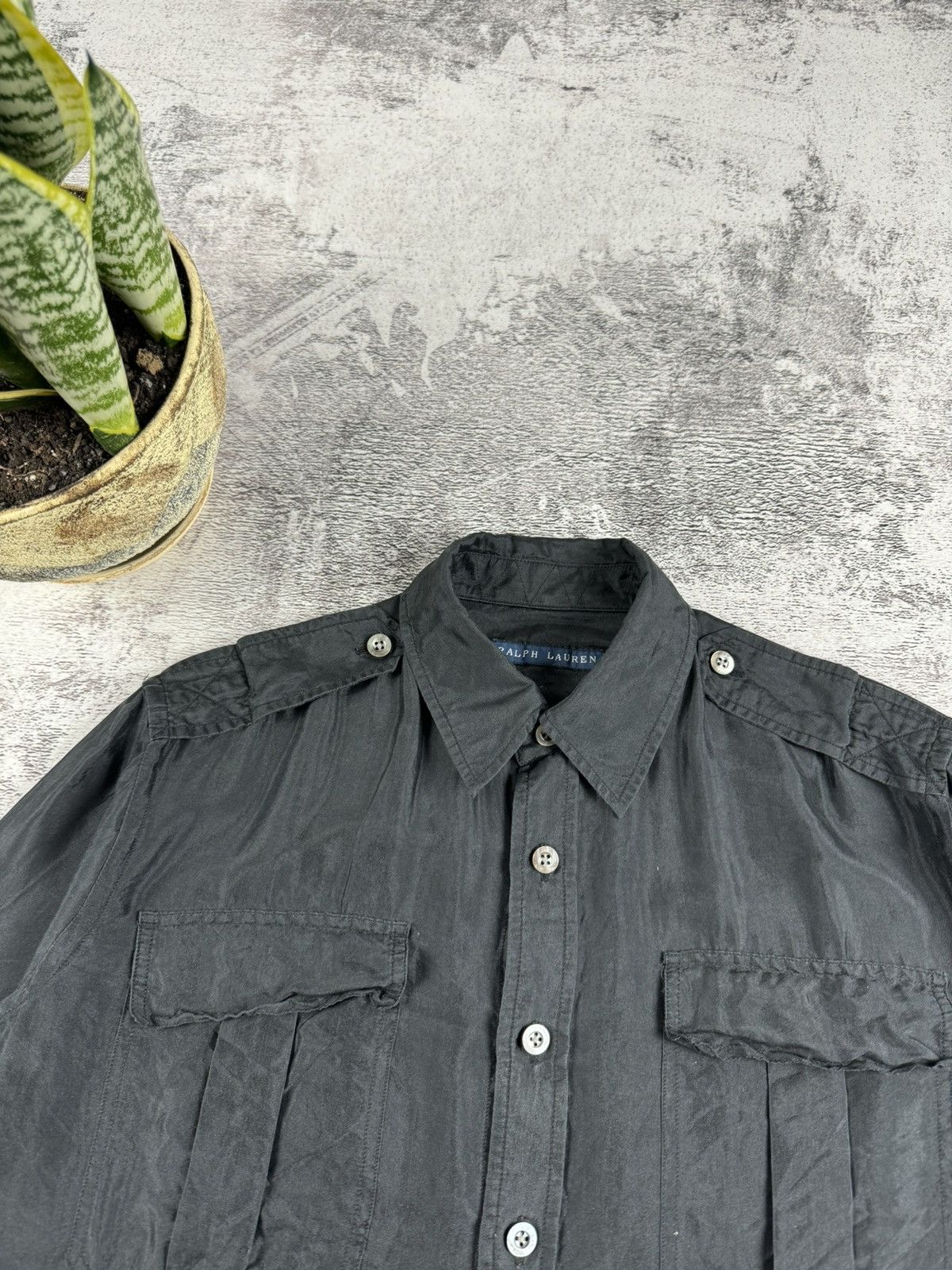 Ralph Lauren Polo Ralph Lauren Silk Pocket Dress Luxury Shirt Blouse Size L / US 10 / IT 46 - 7 Thumbnail