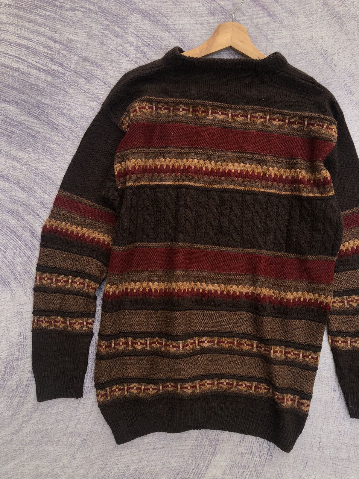 Aran Isles Knitwear 🔴Vintage COLERIGE Stripe Pureknit Jumper Made In Italy Size US L / EU 52-54 / 3 - 12 Thumbnail