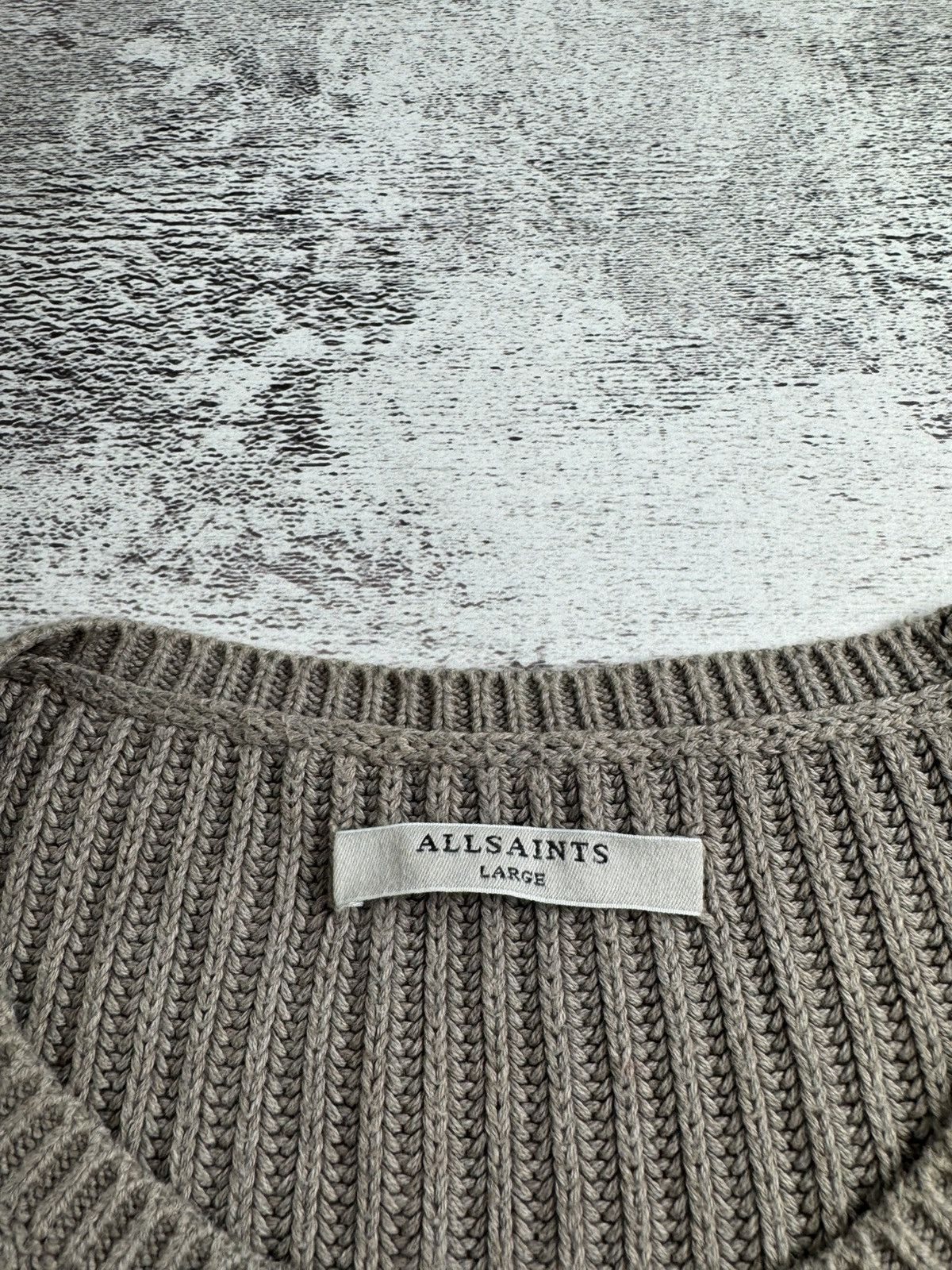Allsaints AllSaints Ria Jumper Large Knited Beige Cotton Sweatshirt Sweater Pullover Size US L / EU 52-54 / 3 - 9 Thumbnail