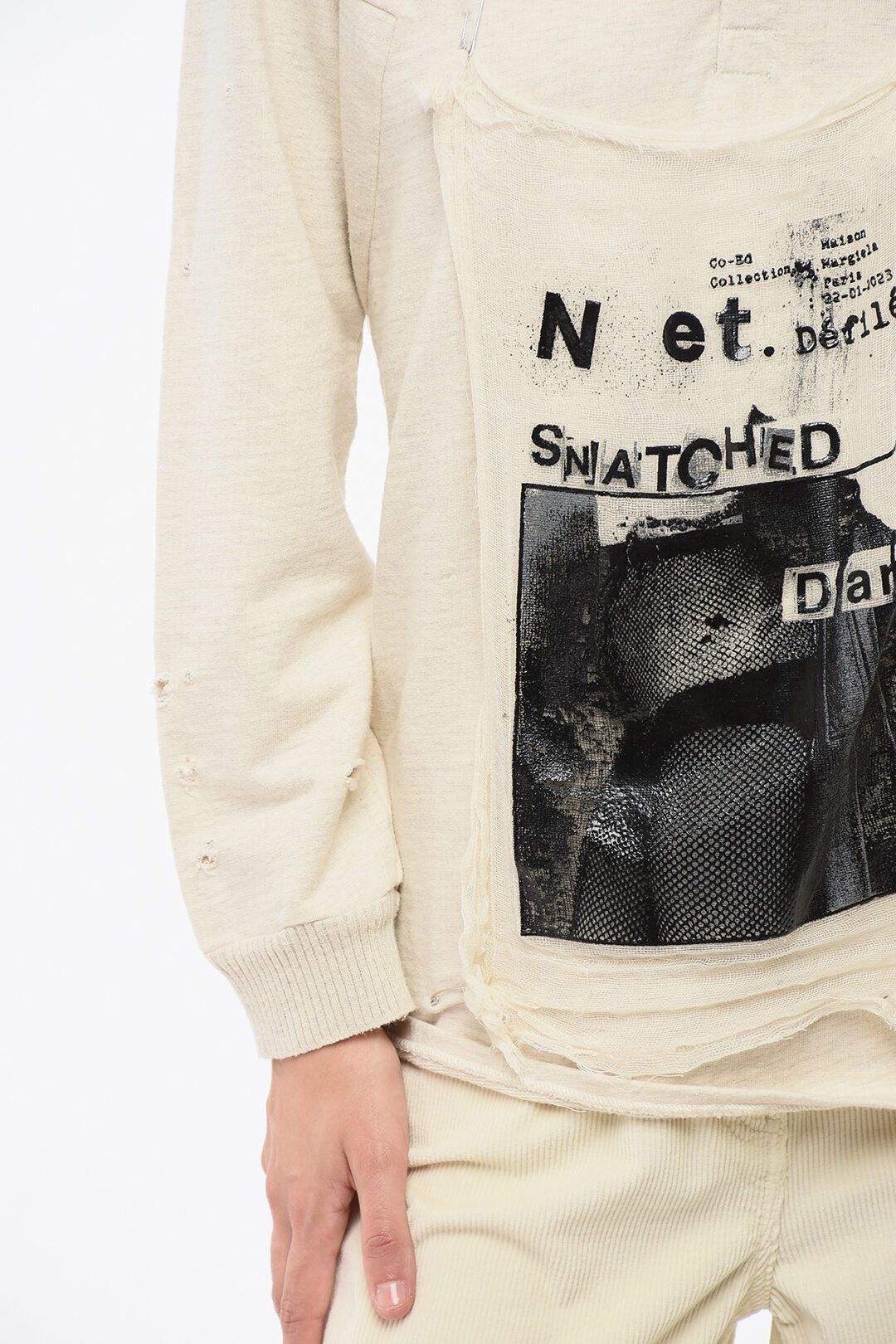 Maison Margiela og1mm0825 Buttons Crewneck Sweatshirt in Beige Size S / US 4 / IT 40 - 3 Thumbnail