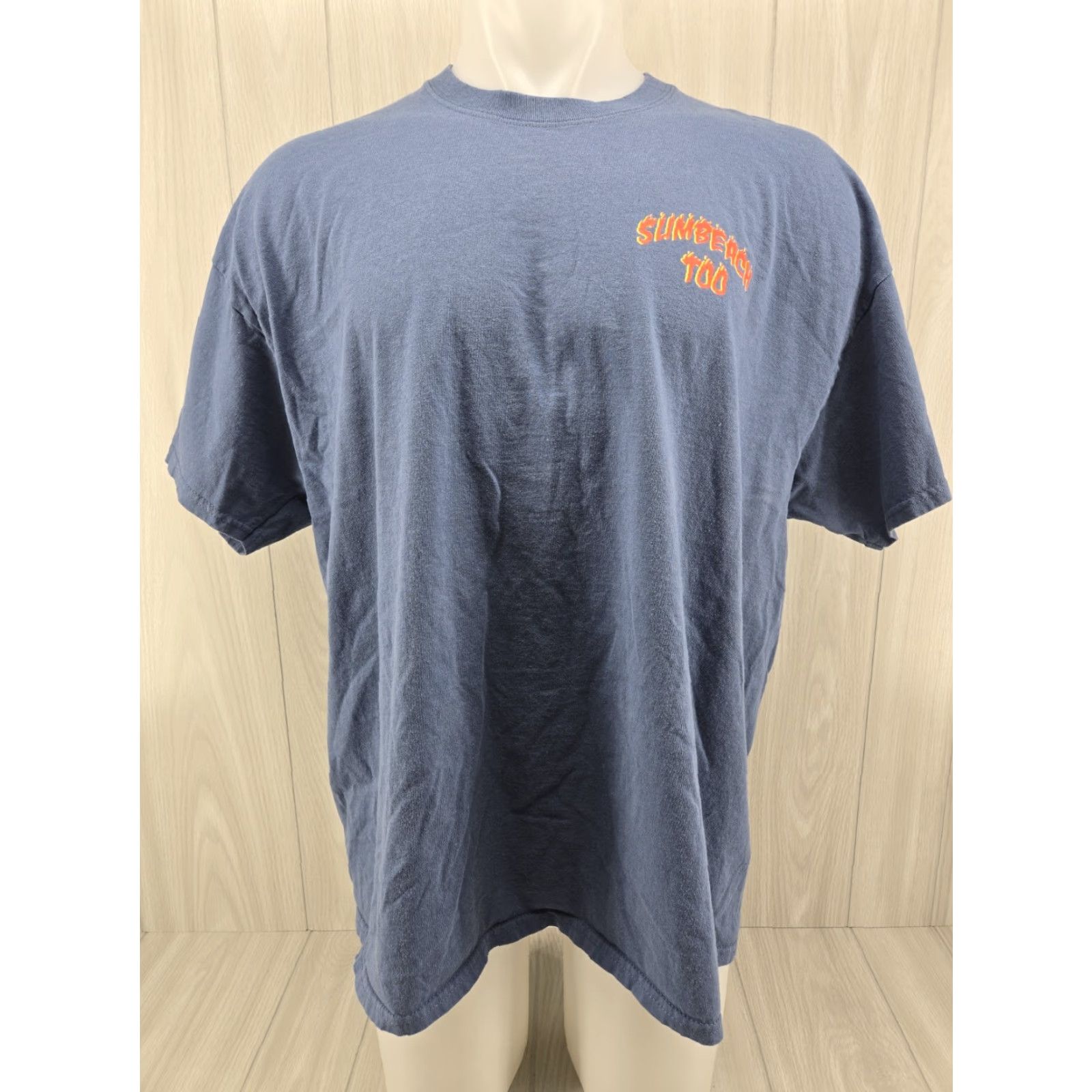 Vintage Back Mud Truck Sumbeach T00 Men's T-Shirt 2XL Blue Graphic Print Short Sleeve Jersey 100% Cotton Size US XXL / EU 58 / 5 - 2 Thumbnail