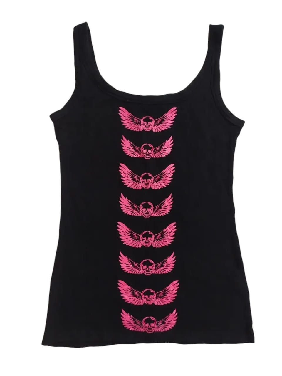 Japanese Brand Punk Skull and Angel Wings Design Sleeveless Stretch Size S / US 4 / IT 40 - 1 Thumbnail