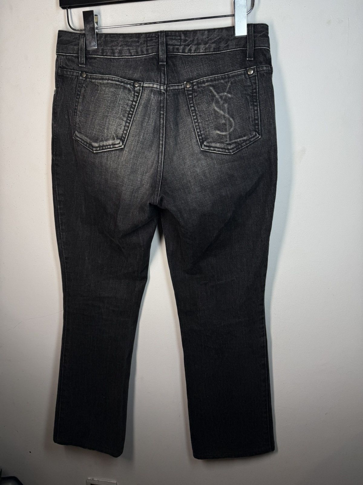 Yves Saint Laurent 2003 30x29 YSL Jeans Flare Denim Pants Black Rive Gauche Size US 30 / EU 46 - 3 Thumbnail