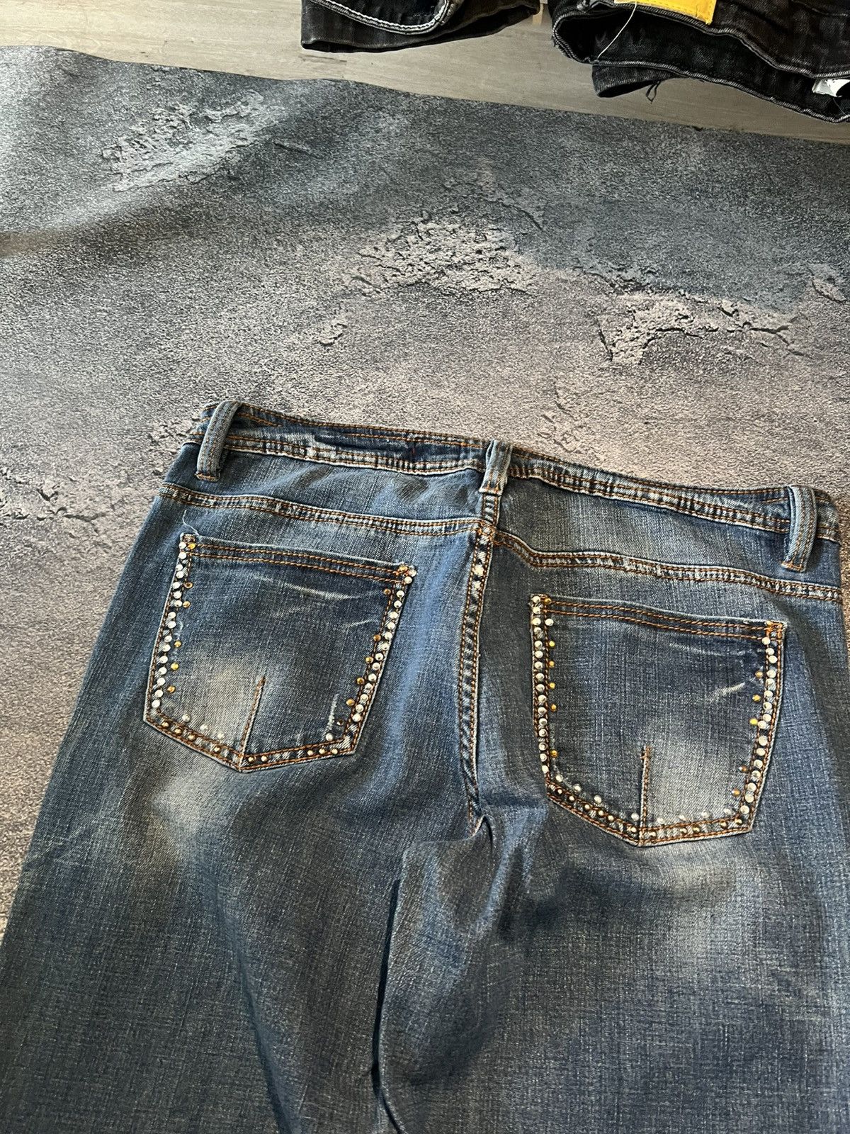 Japanese Brand Japanese Washed Glitter Glamour Slim Jeans Y2K Size US 34 / EU 50 - 2 Thumbnail