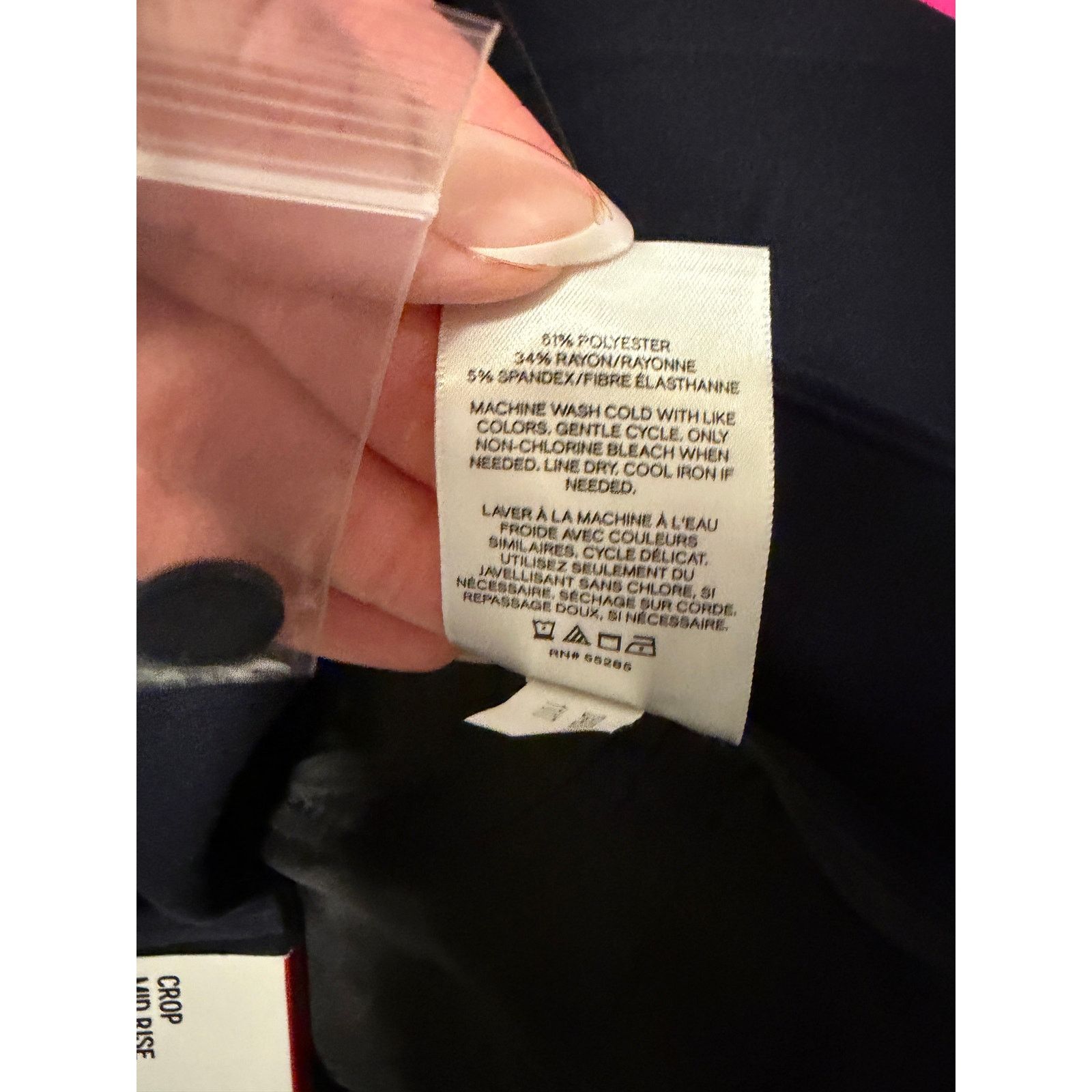 Express Express Women's 6 Navy Crop Mid Rise Stretch Pocketed Pants Size 28" / US 6 / IT 42 - 7 Thumbnail